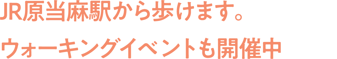 JR原当麻駅から歩けます。
                                ウォーキングイベントも開催中