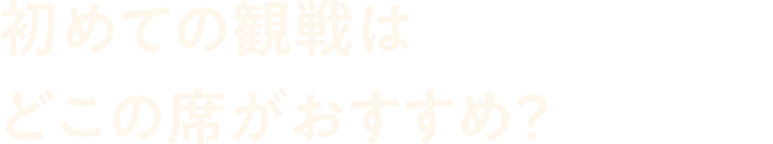 初めての観戦は<br>
                                どこの席がおすすめ？